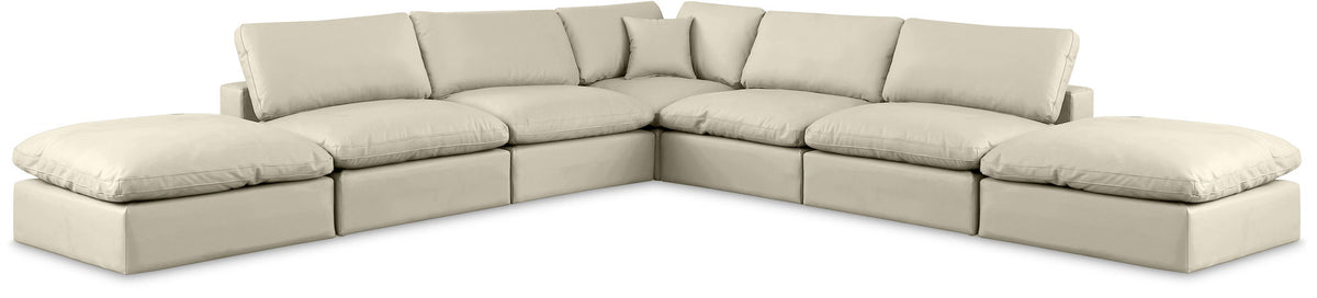 Comfy - 7 Piece Faux Leather Modular Corner Sectional