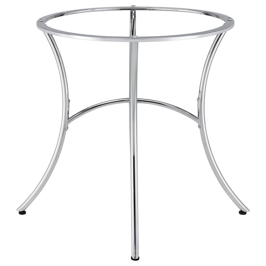 Kline Curved Metal Dining Table Base Chrome