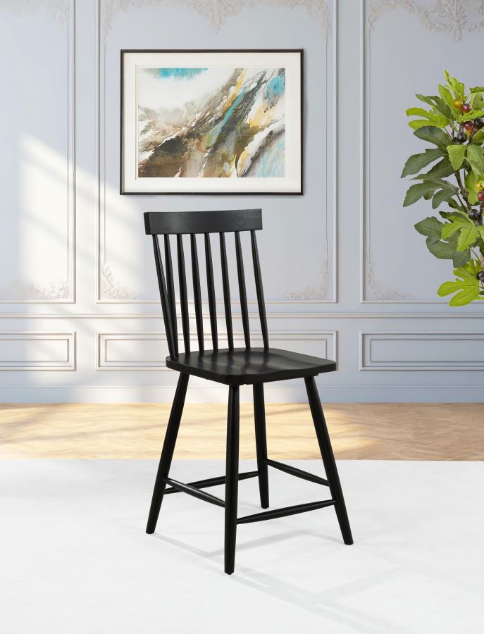 Andrews Windsor Counter Height Dining Side Chair Black (Set of 2)