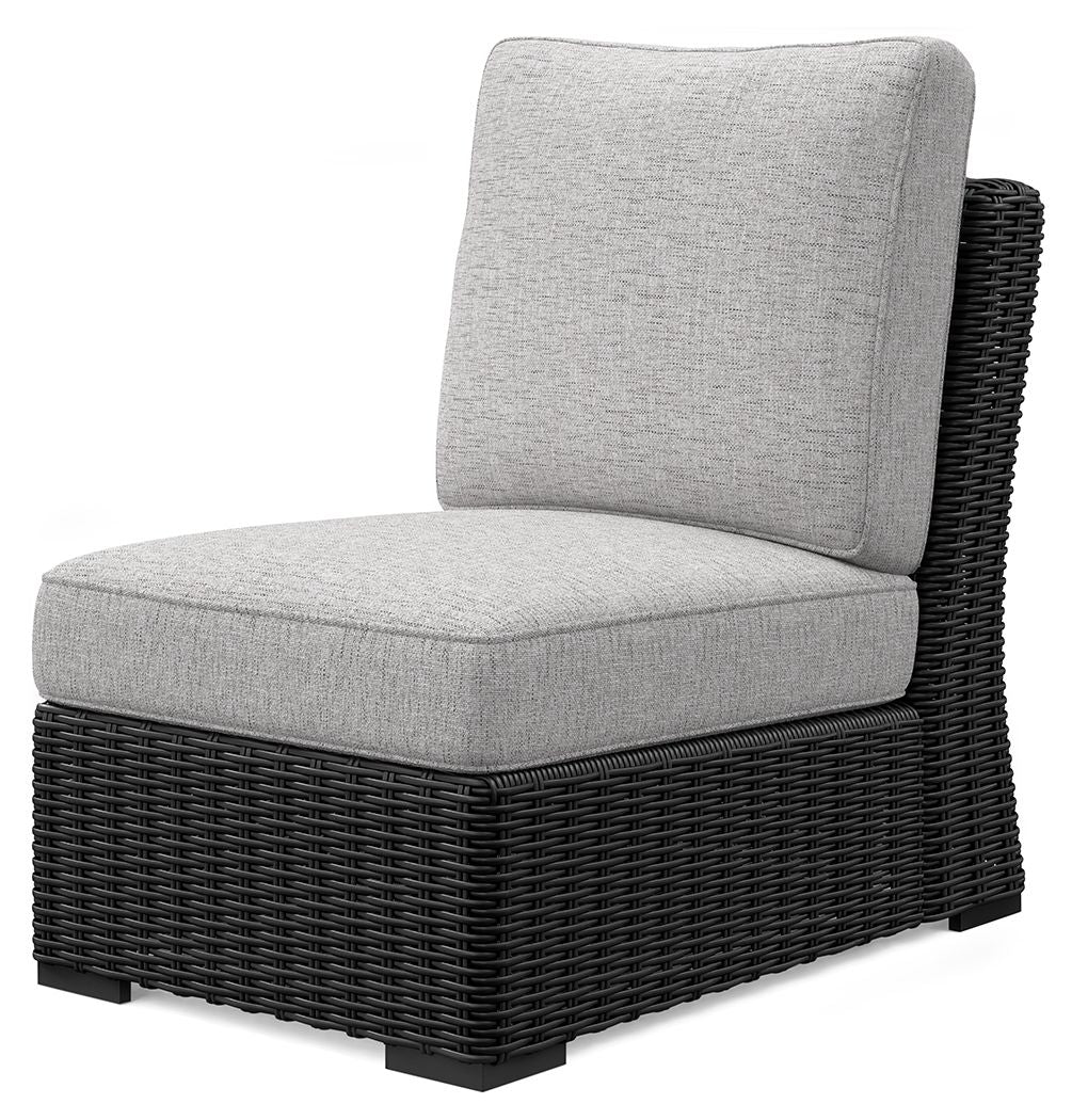Beachcroft - 5-Piece Outdoor Sectional - Black / Light Gray