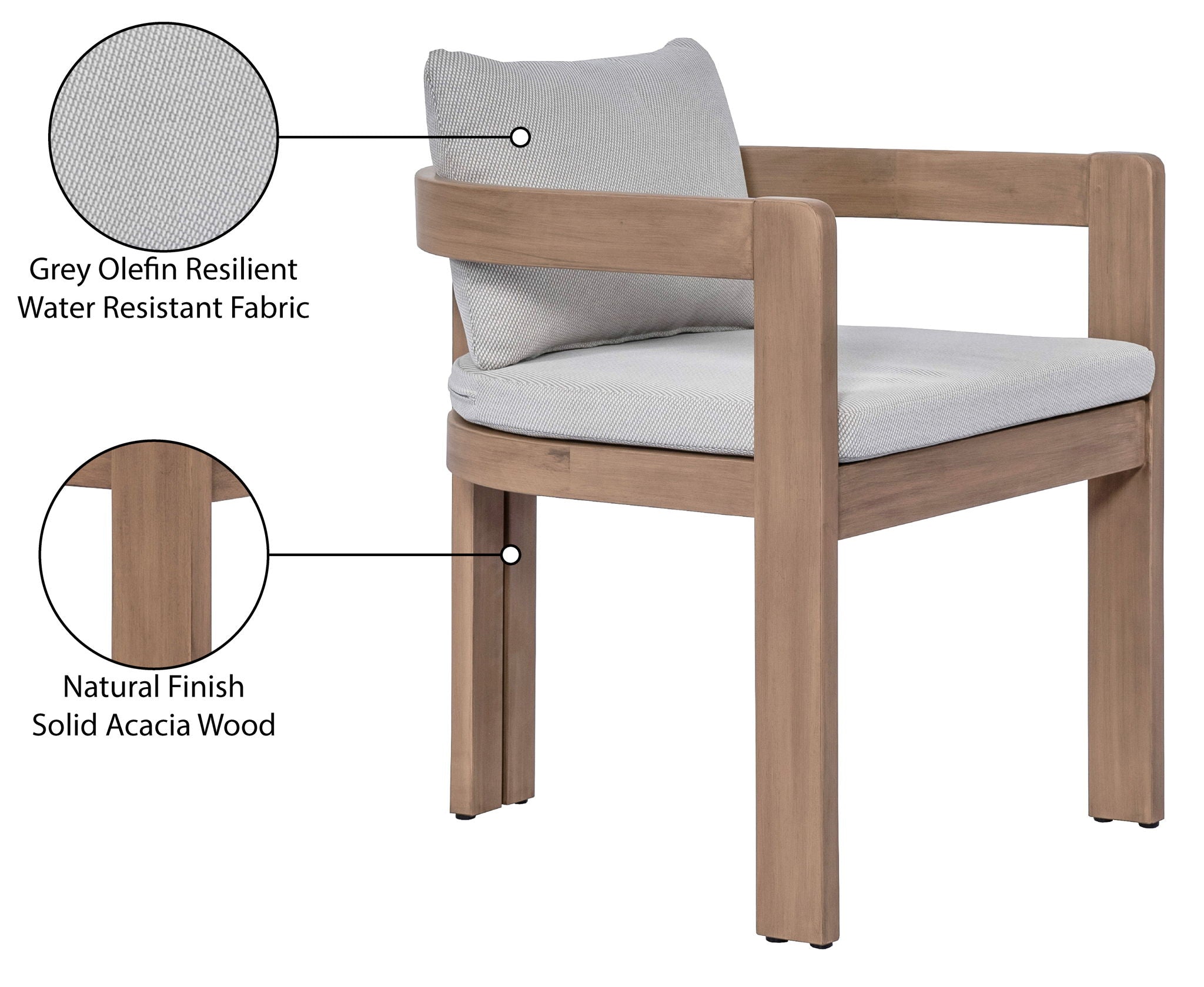 Newport - Water Resistant Fabric Upholstered Outdoor Patio Dining Chair