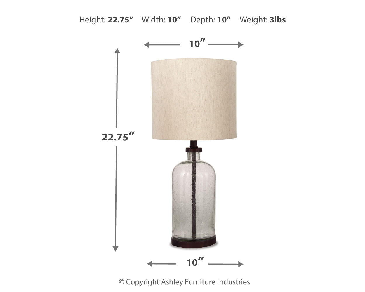 Bandile - Glass Table Lamp - Clear / Bronze Finish