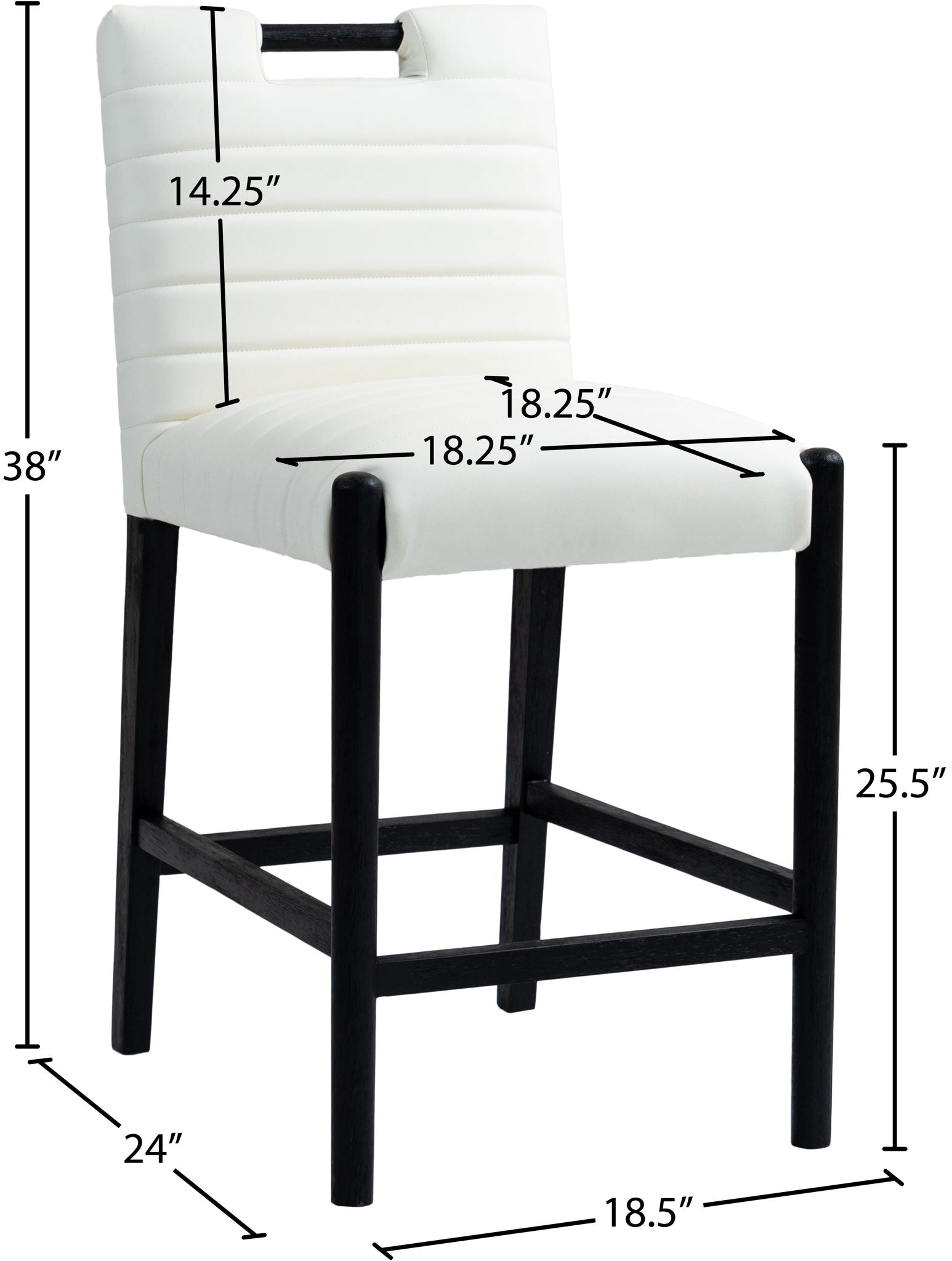 Aimee - Counter Stool - Black Legs