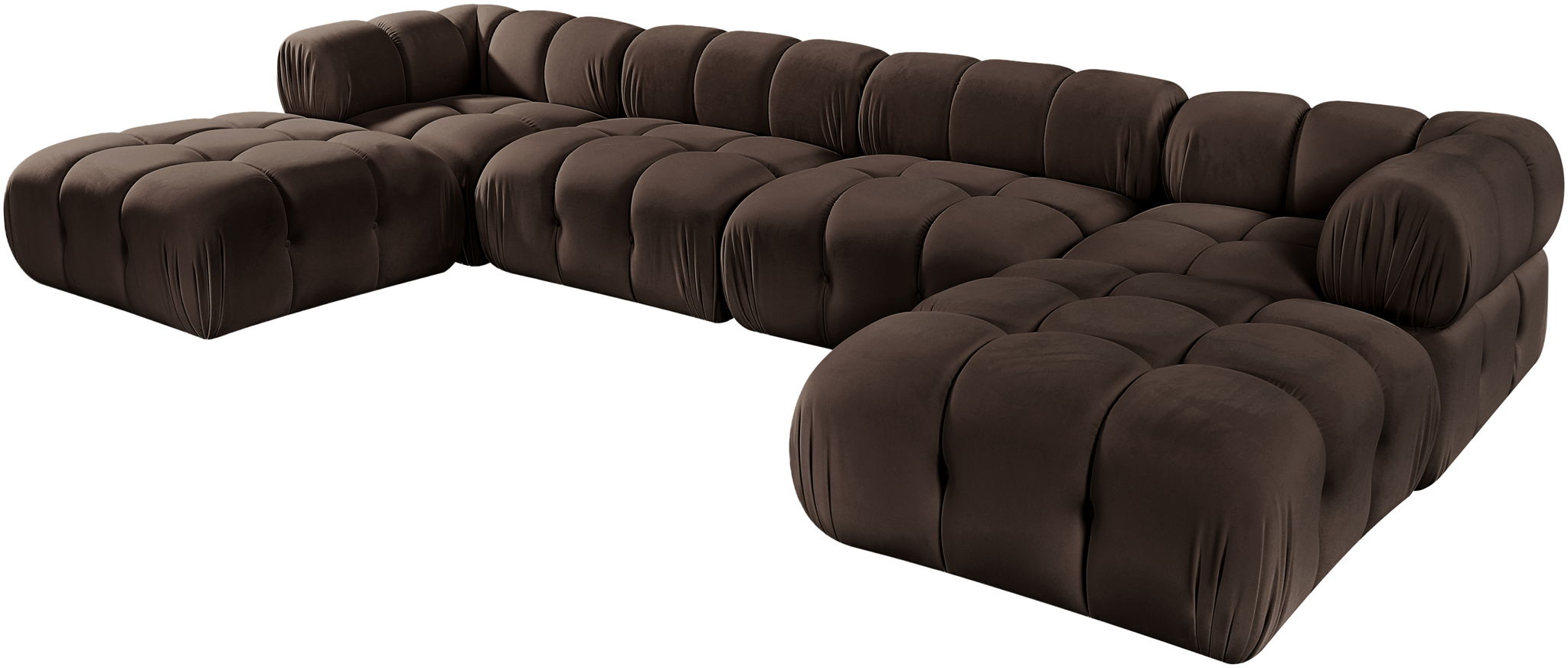 Orin - Velvet 6 Piece Modular Double Chaise Sectional