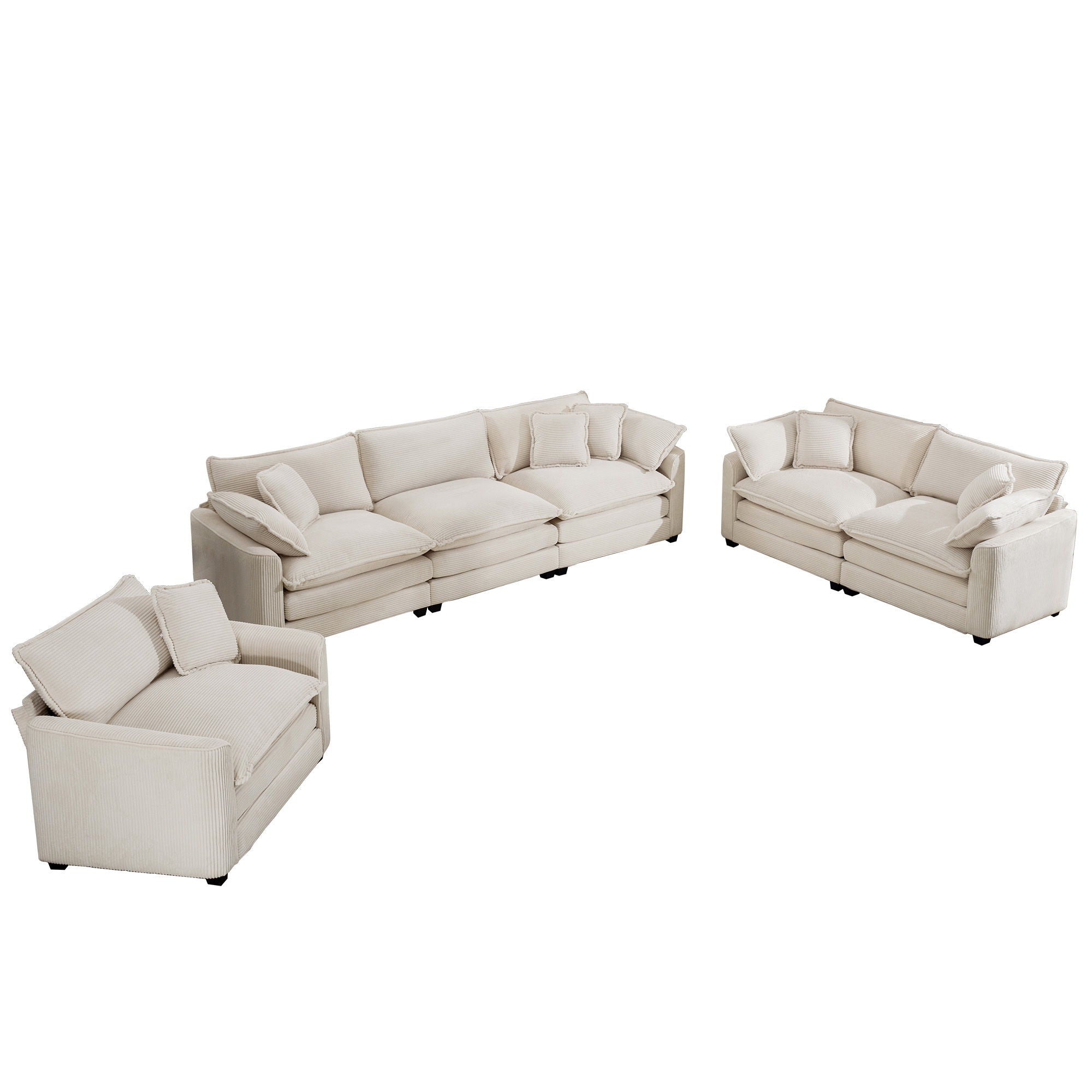 Elegant Oversized Sectional Sofa Set With Deep Seats And Flexible Layout