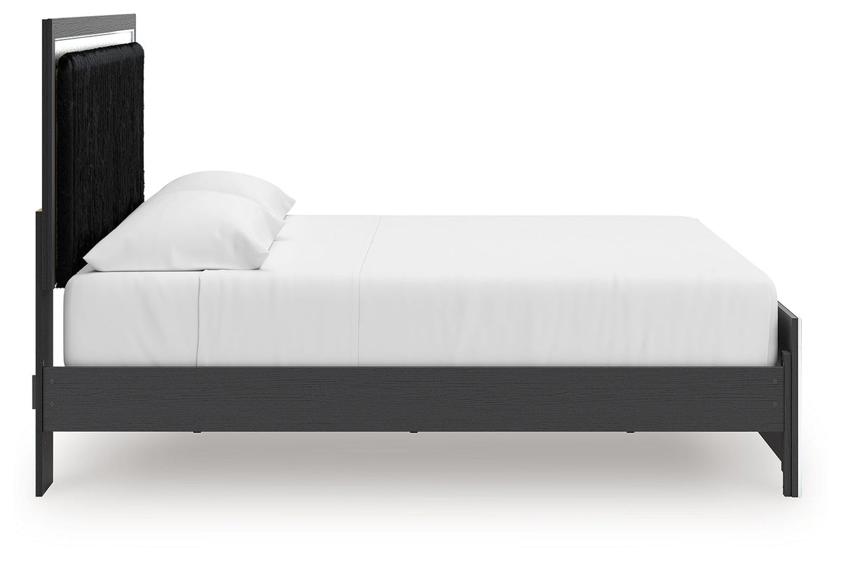 Zuraleus - Upholstered Panel Platform Bed With Roll Slats