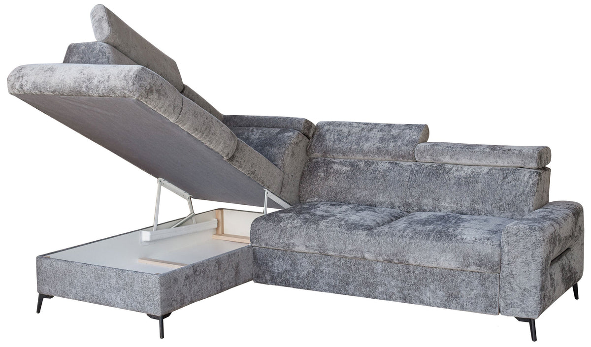 Daytona Silver Storage Sleeper LAF Chaise Sectional