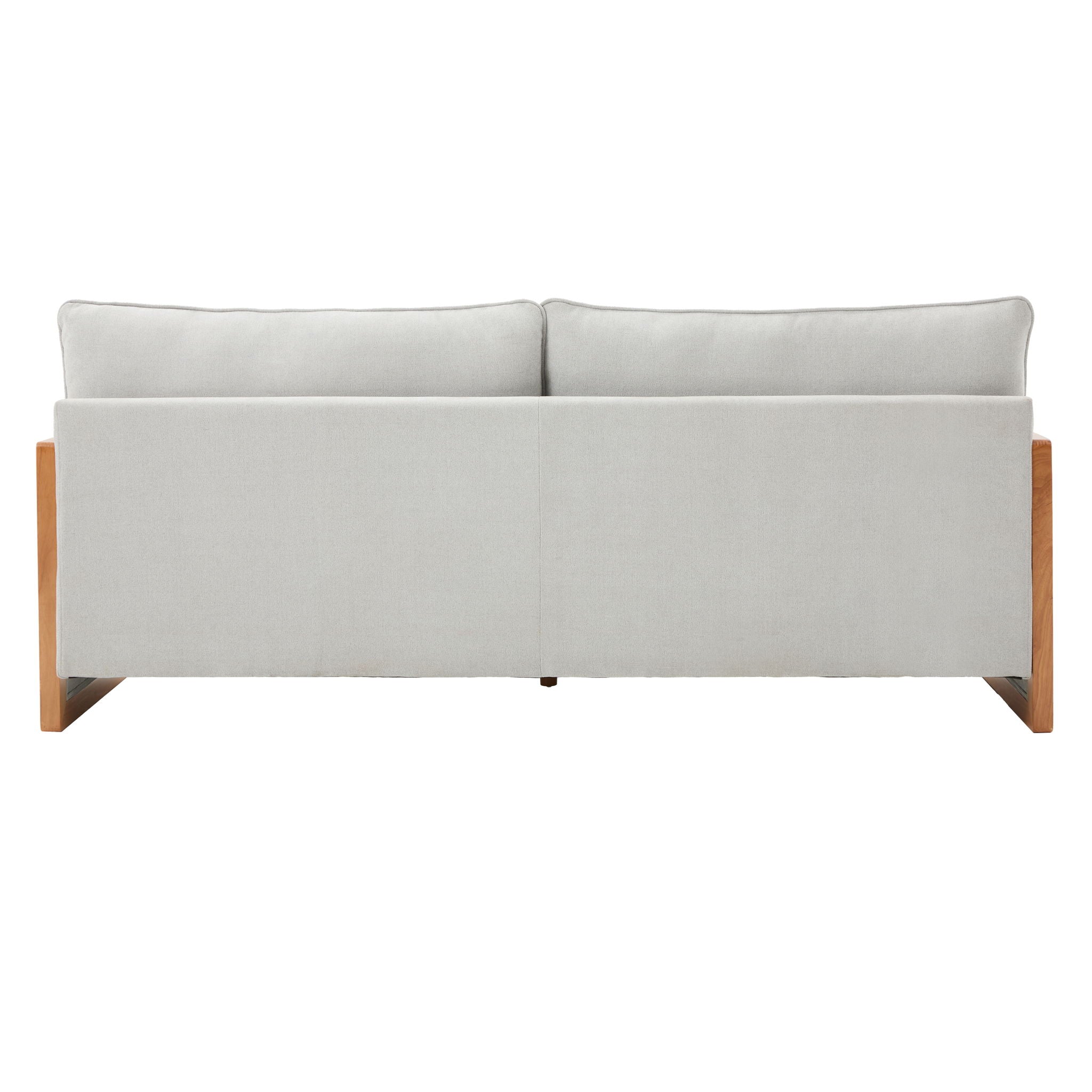 Modern 3 Seater Sofa With Wood Armrests