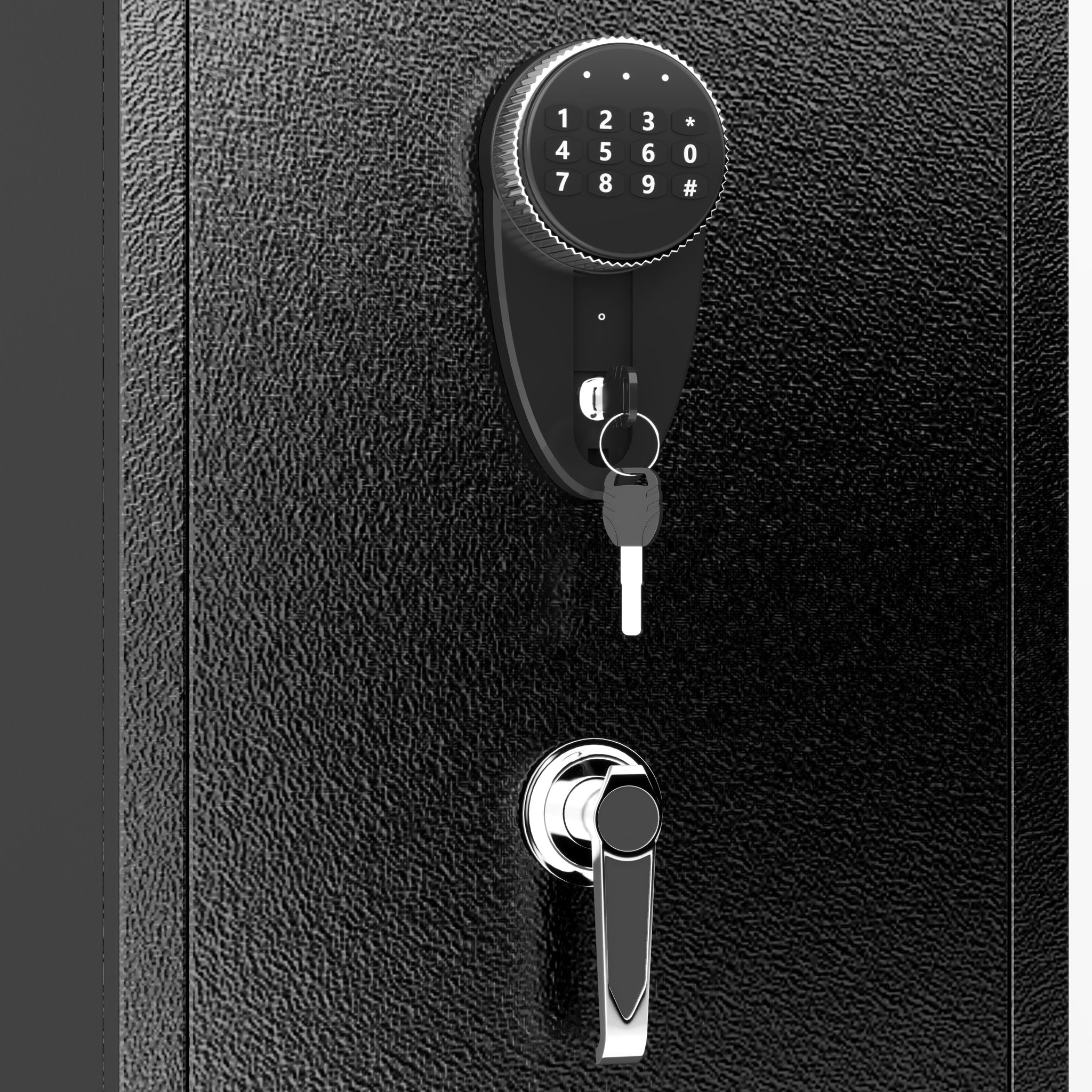 Gun Safe For Rifles & Handguns, Keypad Lock Security Storage Cabinet - Black