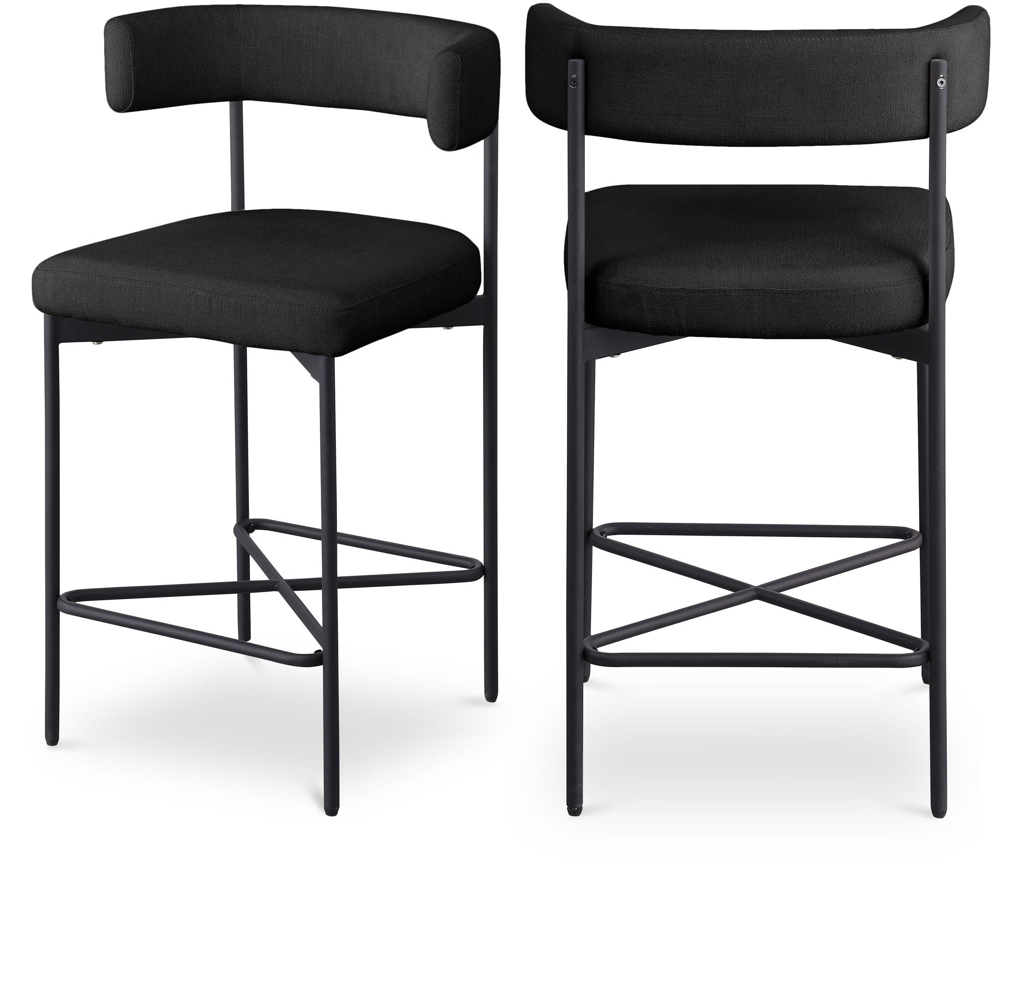 Rivage - Durable Stool With Black Frame (Set of 2)