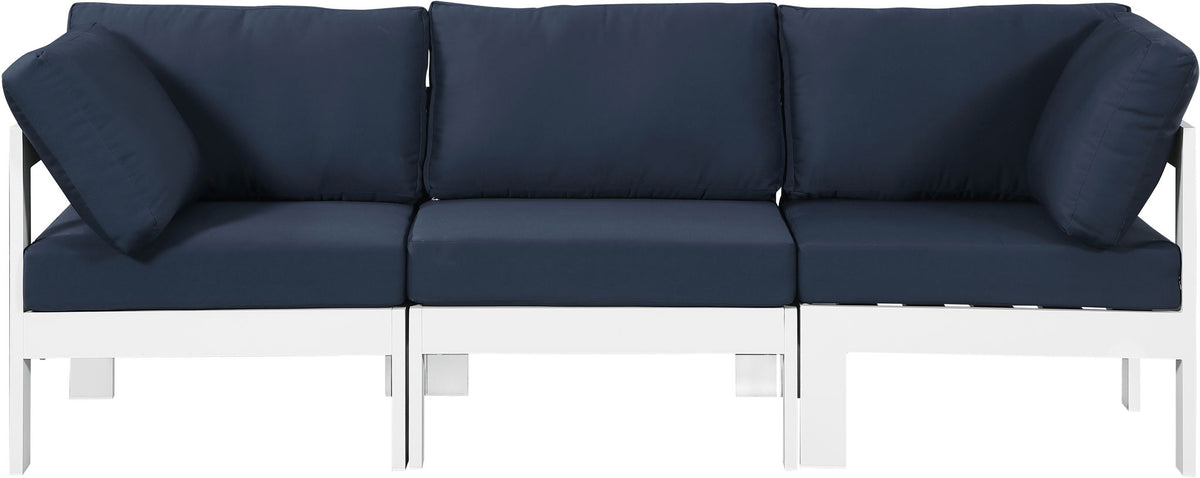 Nizuc - Outdoor Patio 3 Seat Modular Sofa With White Frame