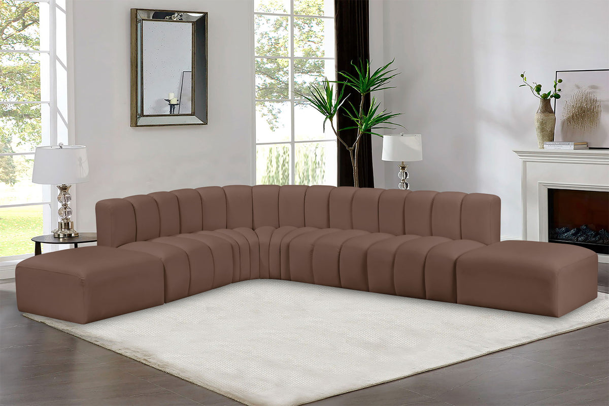 Arc - Faux Leather 7 Piece Corner Modular Sofa