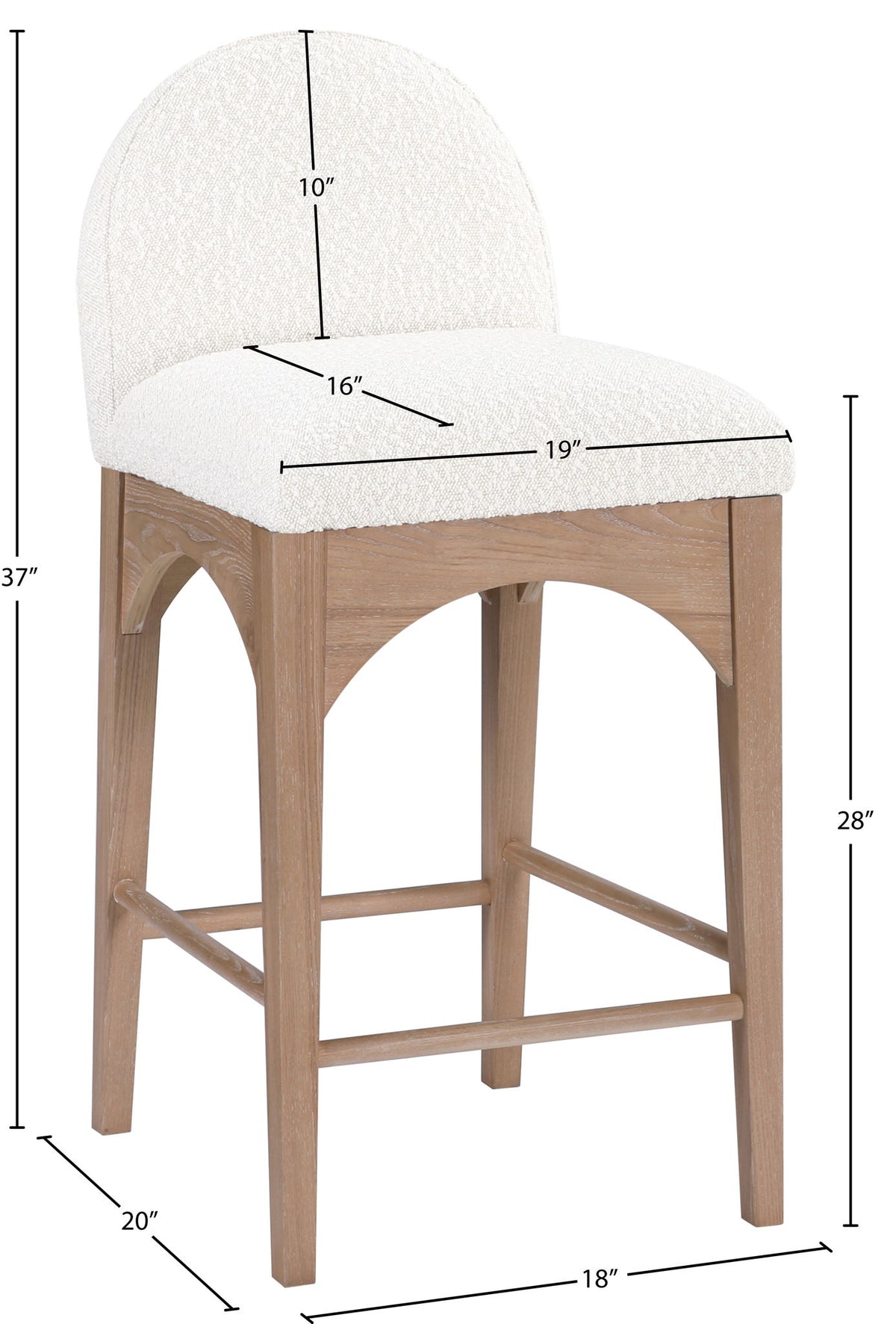 Waldorf - Boucle Stool With Natural Legs