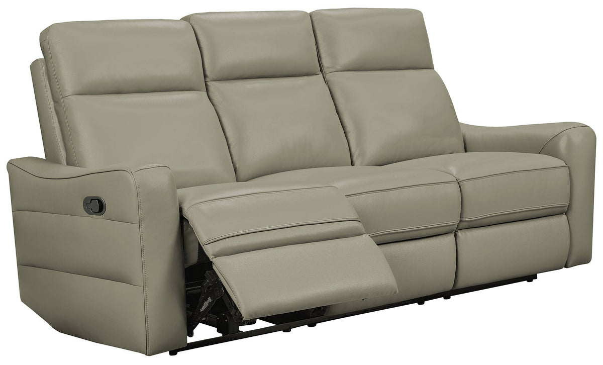 3517 Grey/Silver Top-grain Leather Reclining Sofa