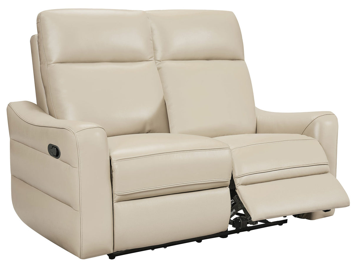 3517 Cream Top-grain Leather Reclining Loveseat