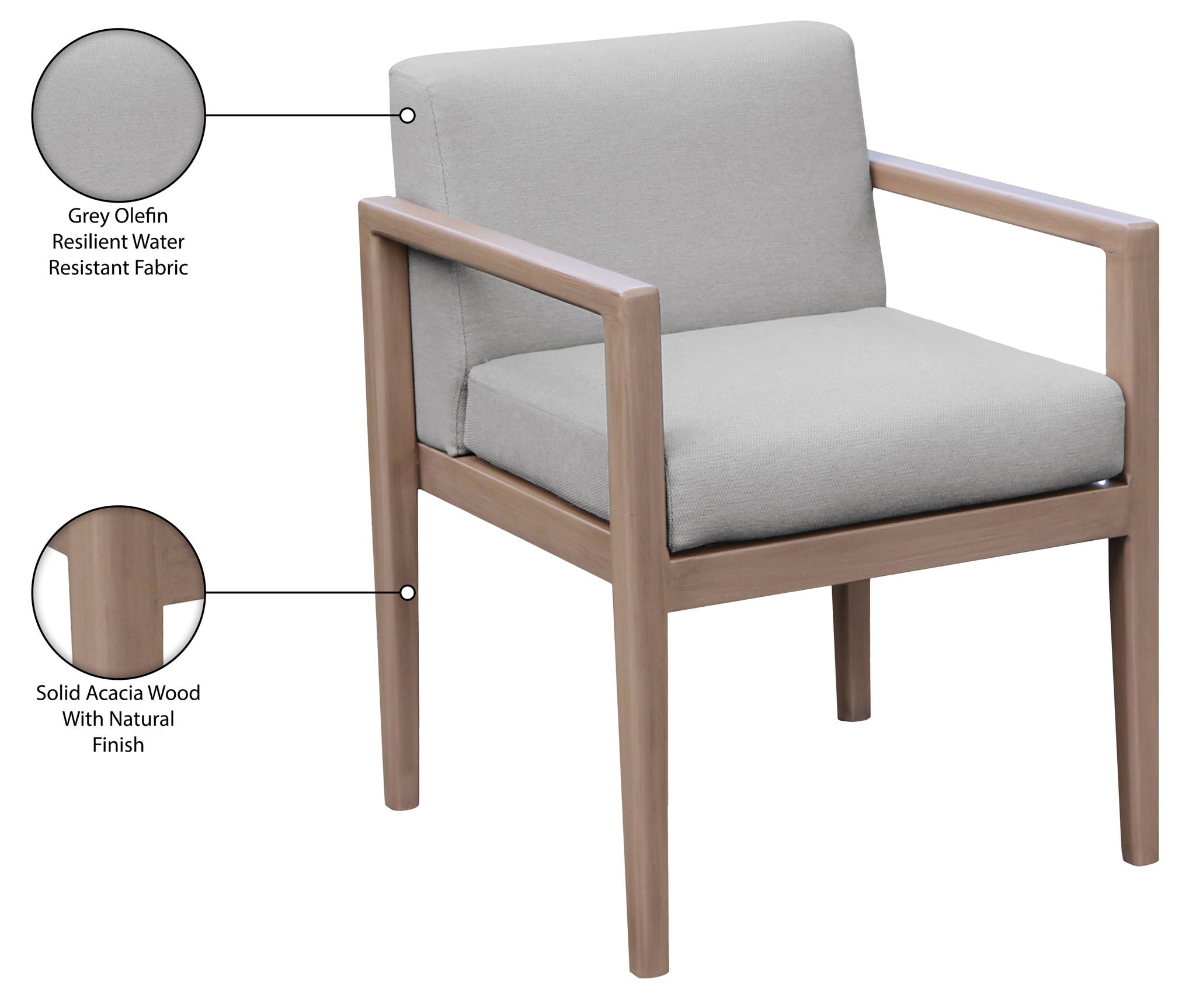 Solace - Olefin Performance Fabric Outdoor Patio Dining Arm Chair