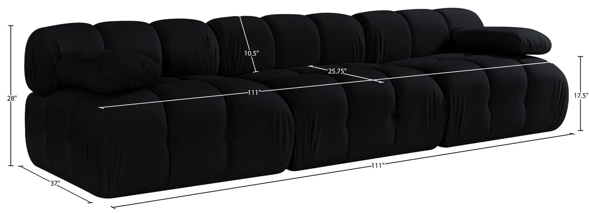 Orin - Velvet 3 Piece Modular Sofa