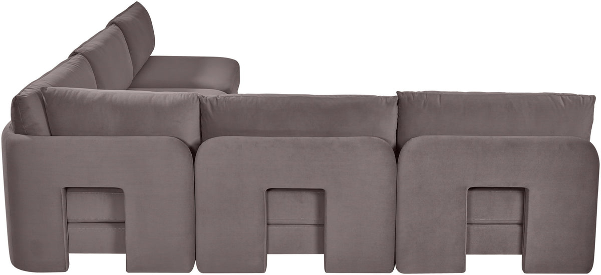 Hammond - Velvet Performance Fabric Upholstered 5 Piece Armless Sectional