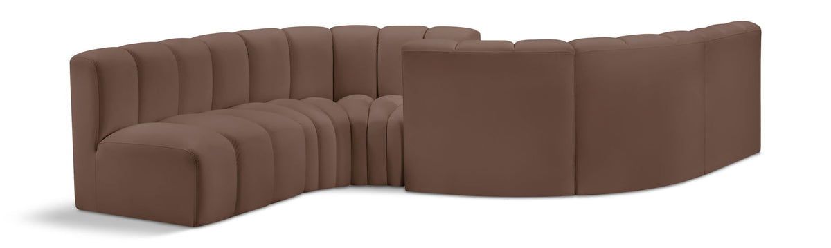 Arc - Faux Leather 6 Piece Modular Sofa