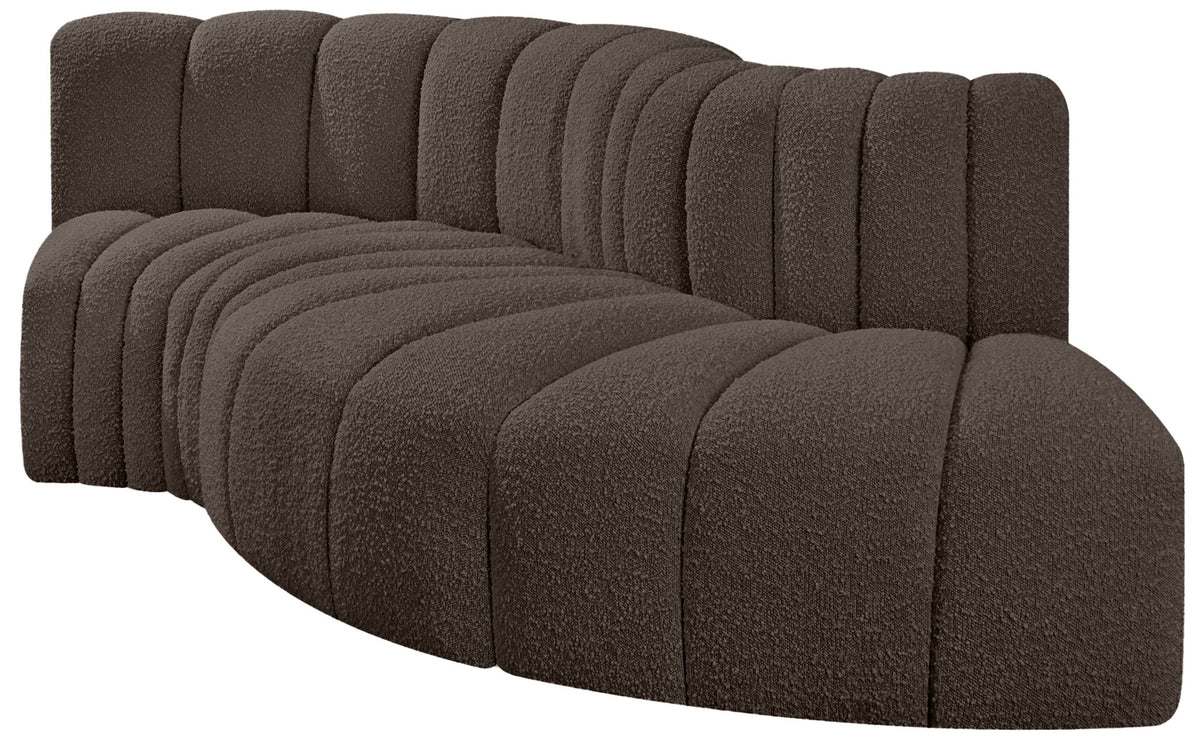 Arc - Boucle Fabric 4 Piece L-Shaped Modular Sofa