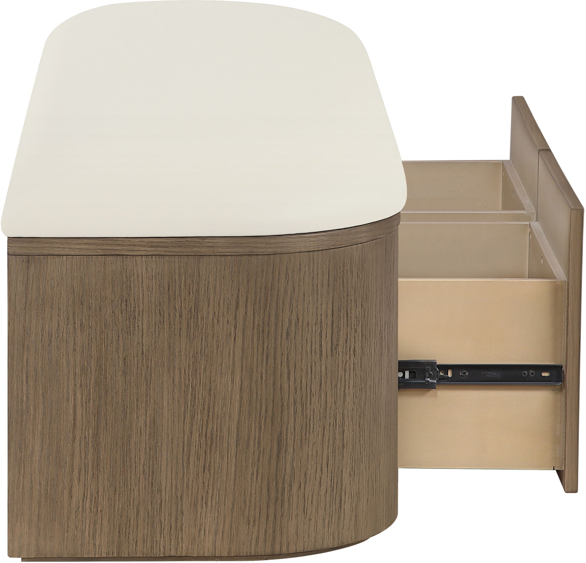 Velden - Upholstered Storage Bench With Stained Brown Base
