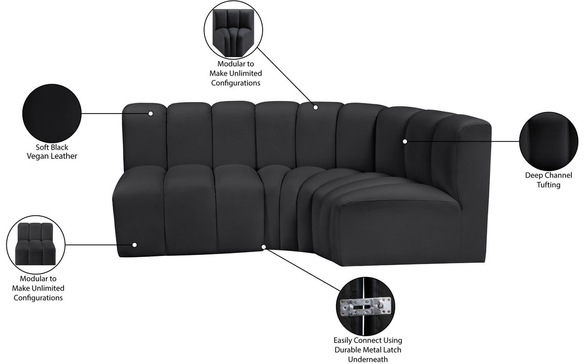 Arc - Faux Leather 3 Piece Sofa