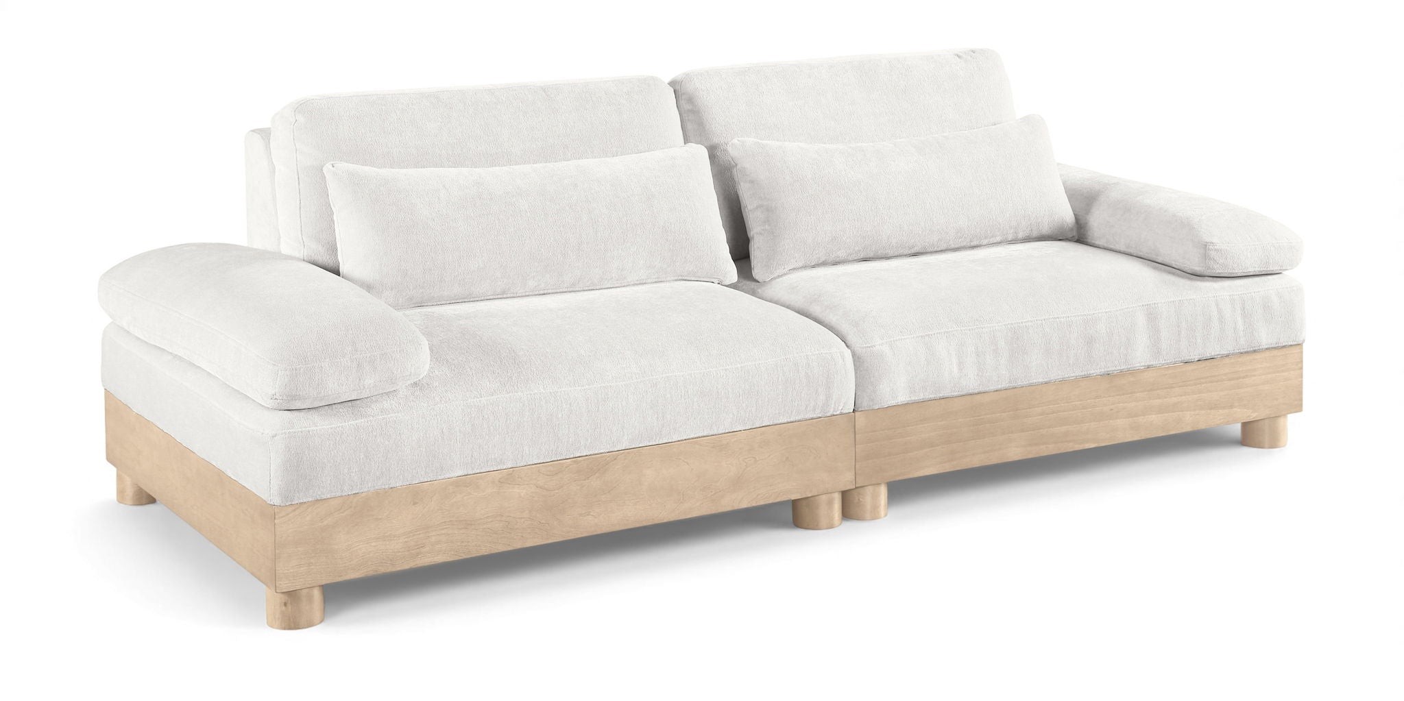 Turin - Chenille Fabric Upholstered Modular Sectional - White
