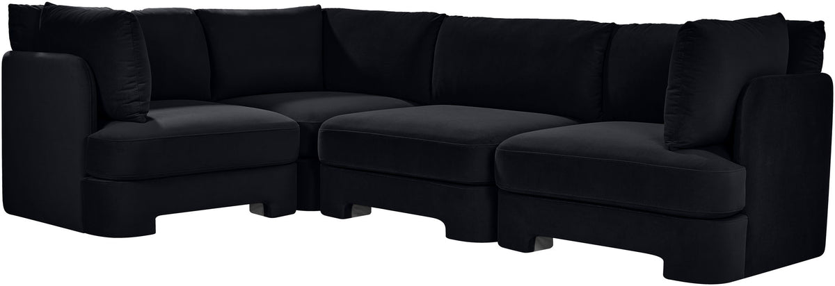 Hammond - Velvet Performance Fabric Upholstered 4 Piece Sectional