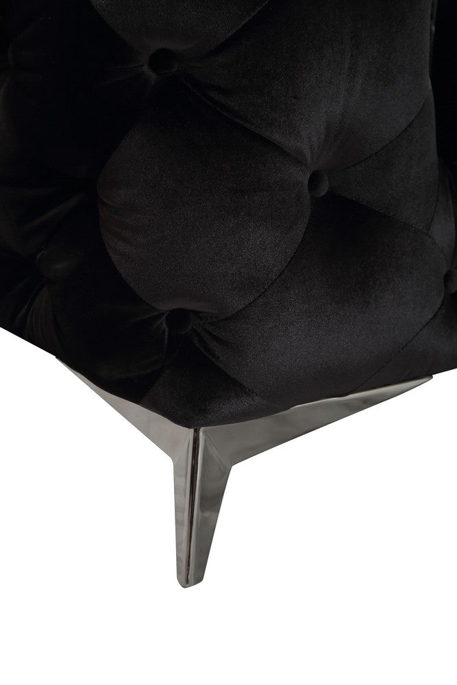 Delilah - Glam Black Fabric Sectional Sofa - original 1