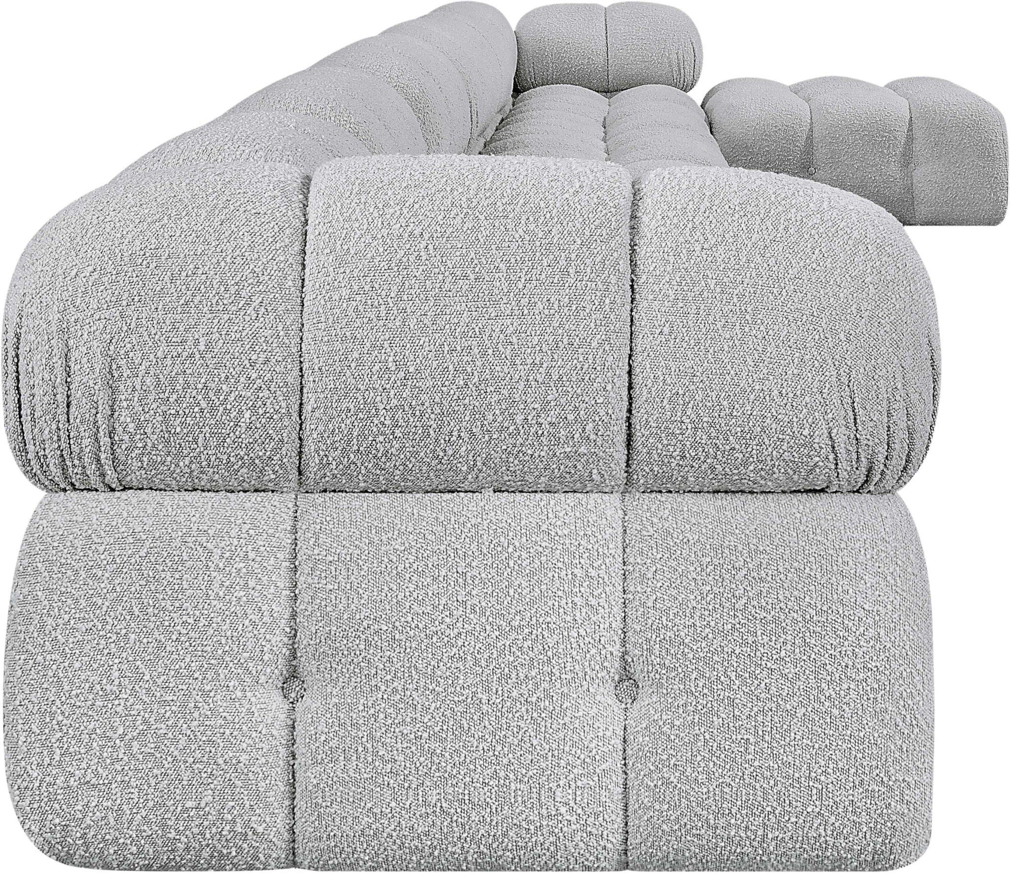Ames - 7 Piece Boucle Fabric Modular L-Shaped Sectional