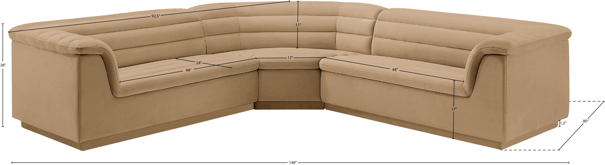 Cascade - Velvet Modular Sectional