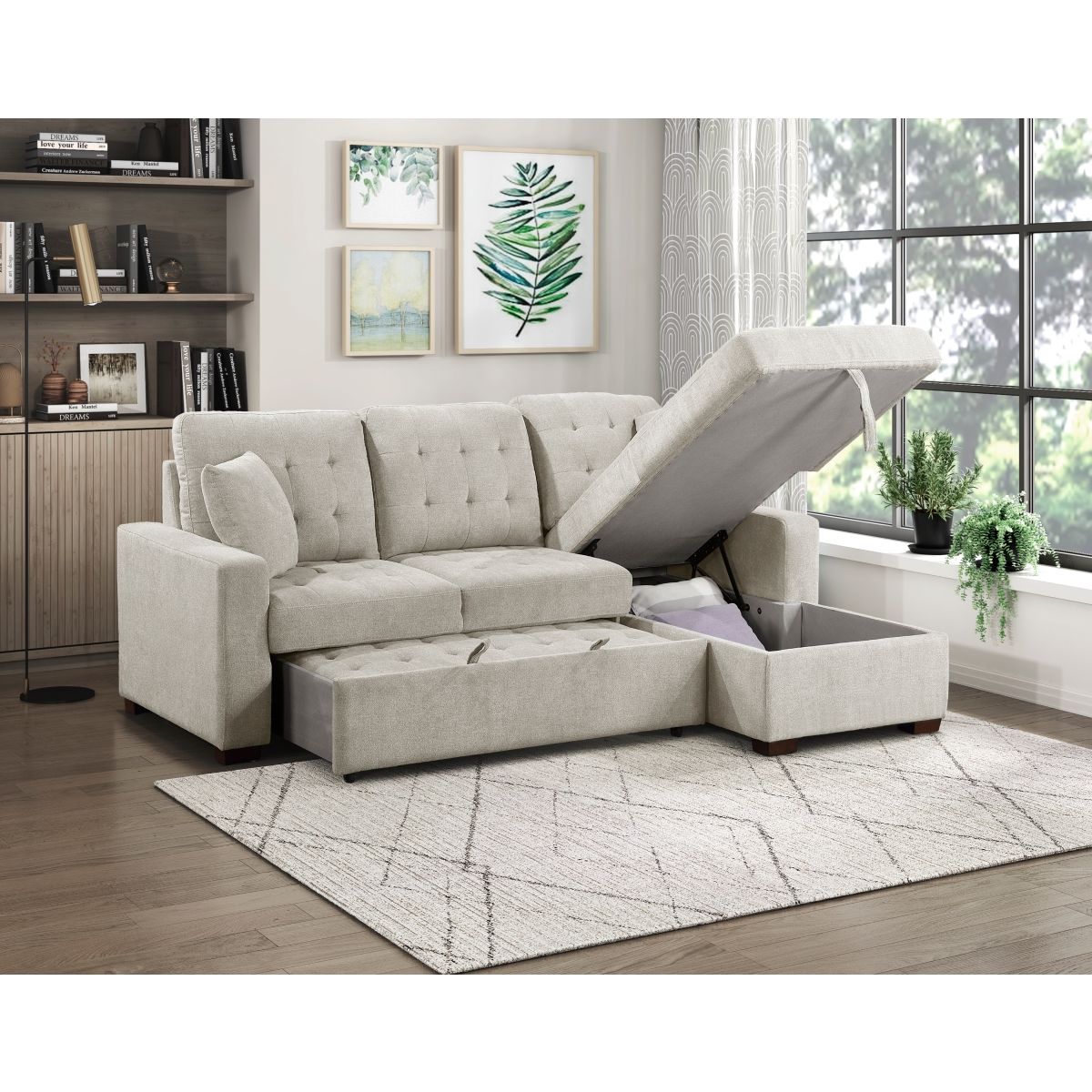 Waitsfield - Sectional With Chaise, Pull-Out Bed And Hidden Storage