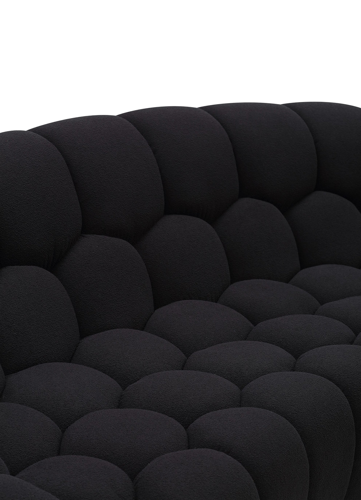 Yolonda - Modern Curved Black Fabric Loveseat