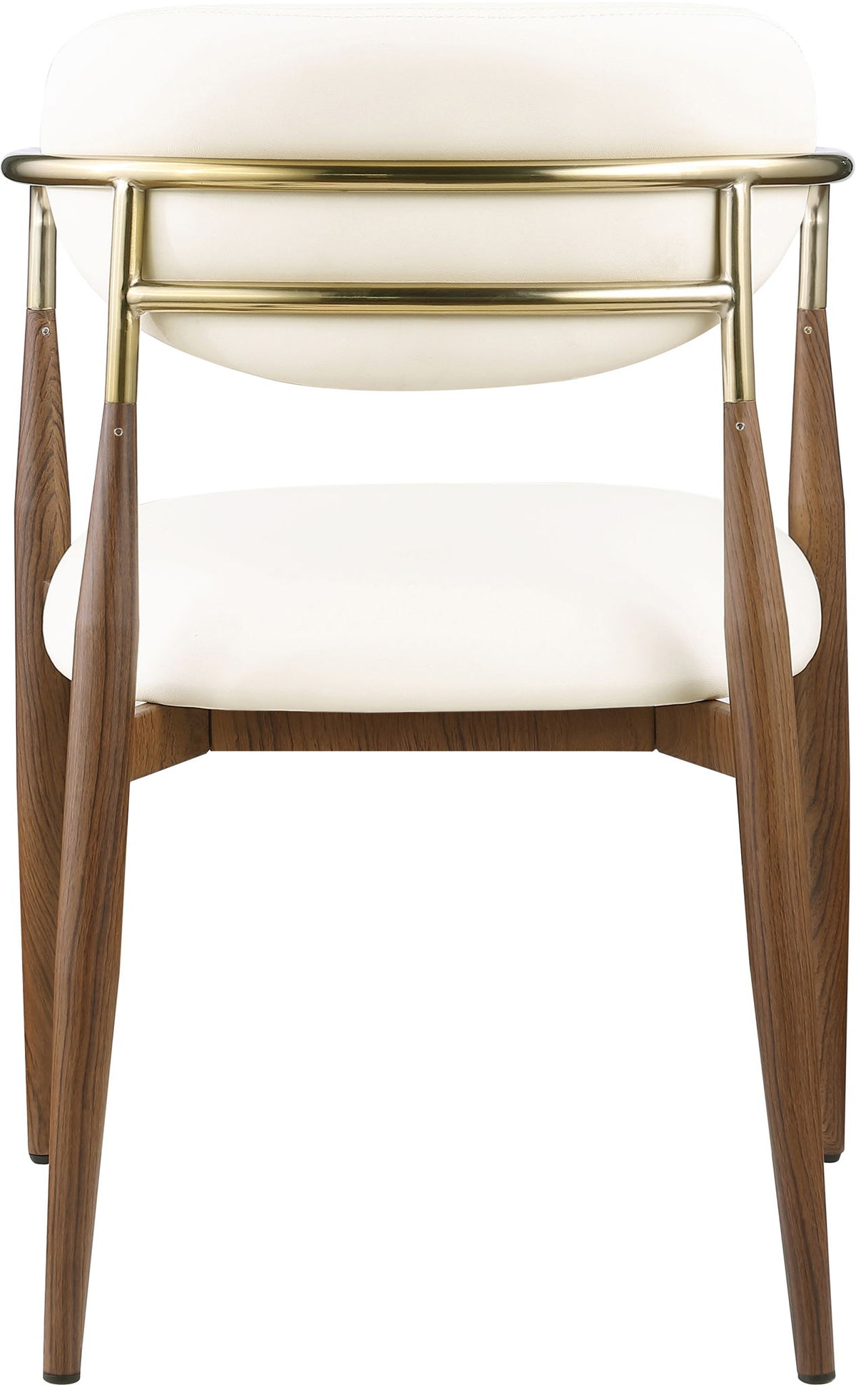 Ronda - Vegan Leather Upholstered Dining Arm Chair - Walnut Legs
