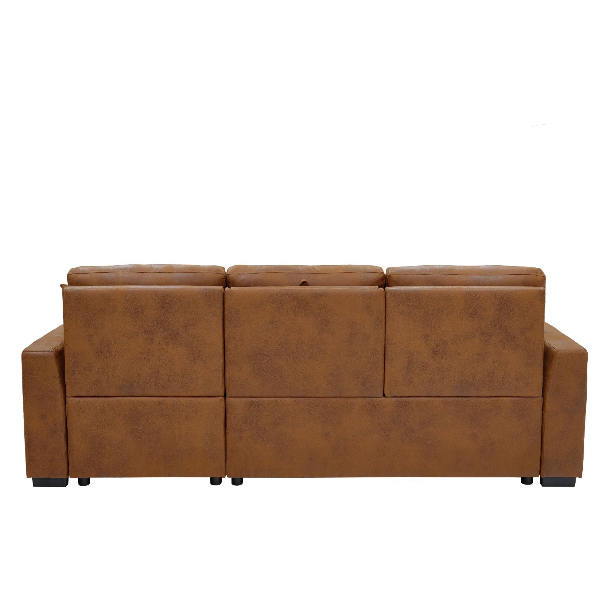Upholstered Sectional With Pull-Out Bed And Chaise Storage