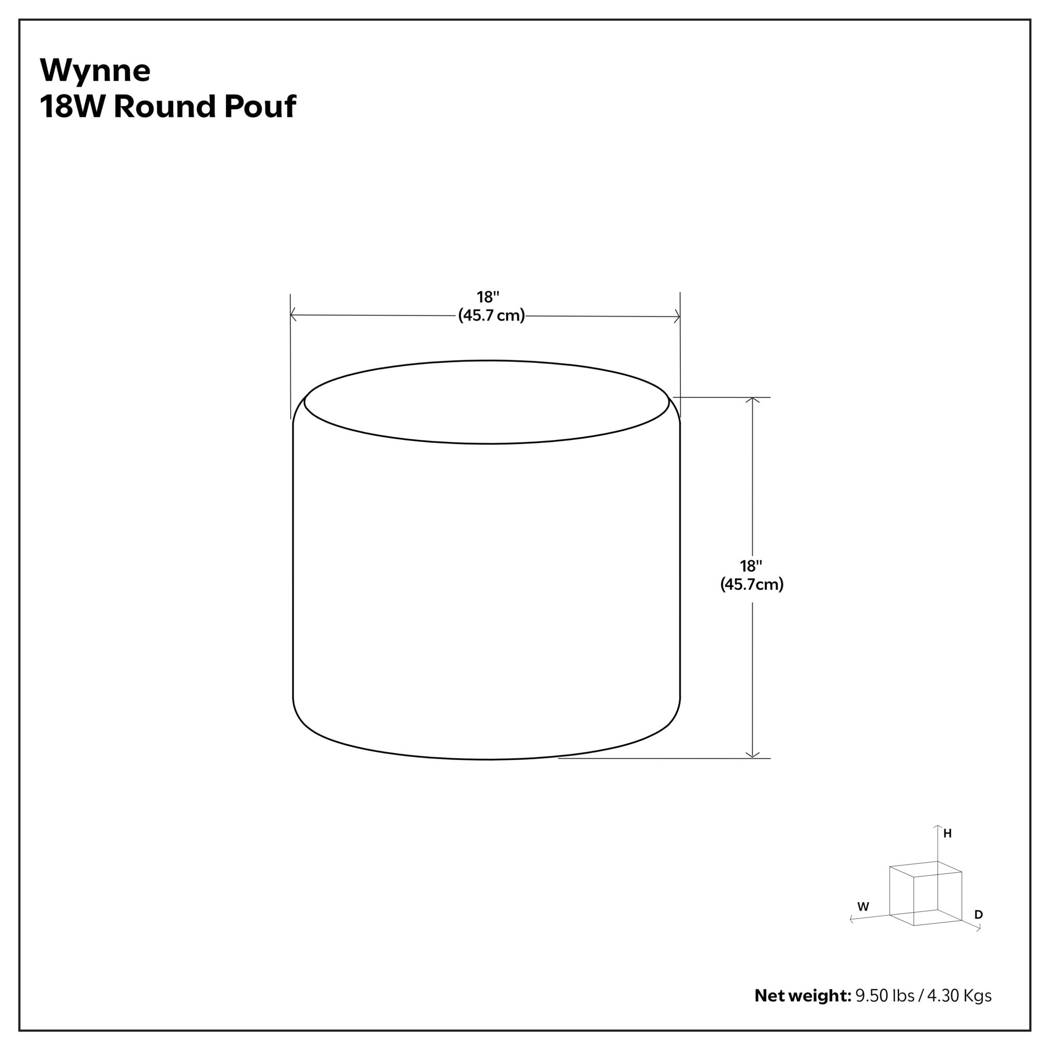 Wynne - Round Knitted Outdoor / Indoor Pouf - Orange