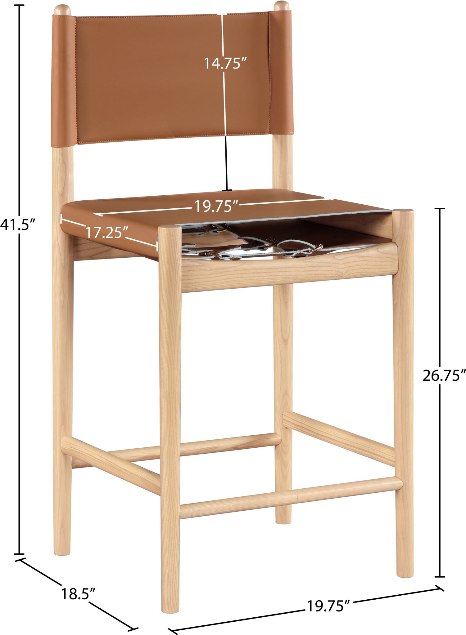 Rawlins - Counter Stool - Natural Frame