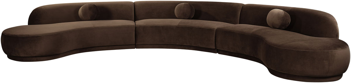 Avra - 177.5" Velvet Performance Fabric Upholstered Sectional