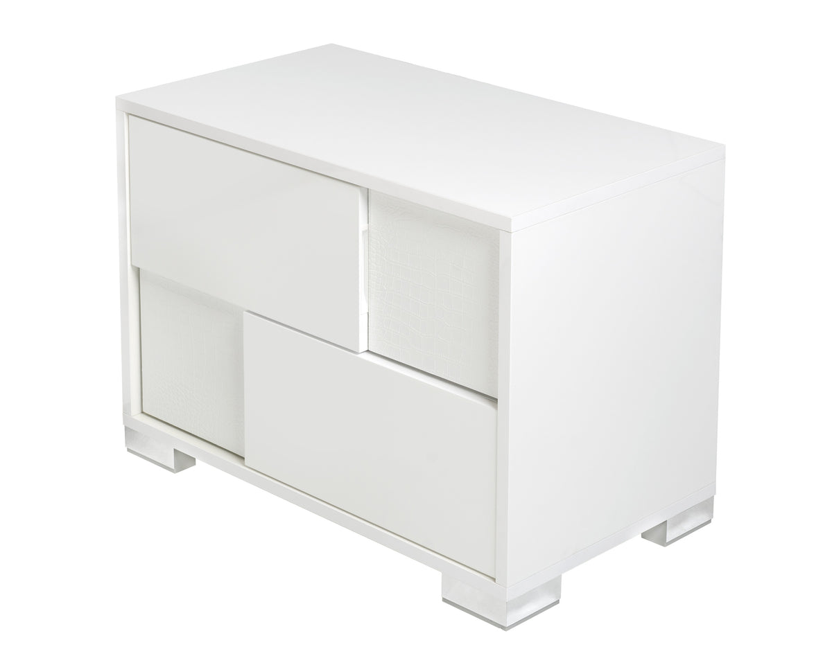 Monza Italian Modern White Nightstand