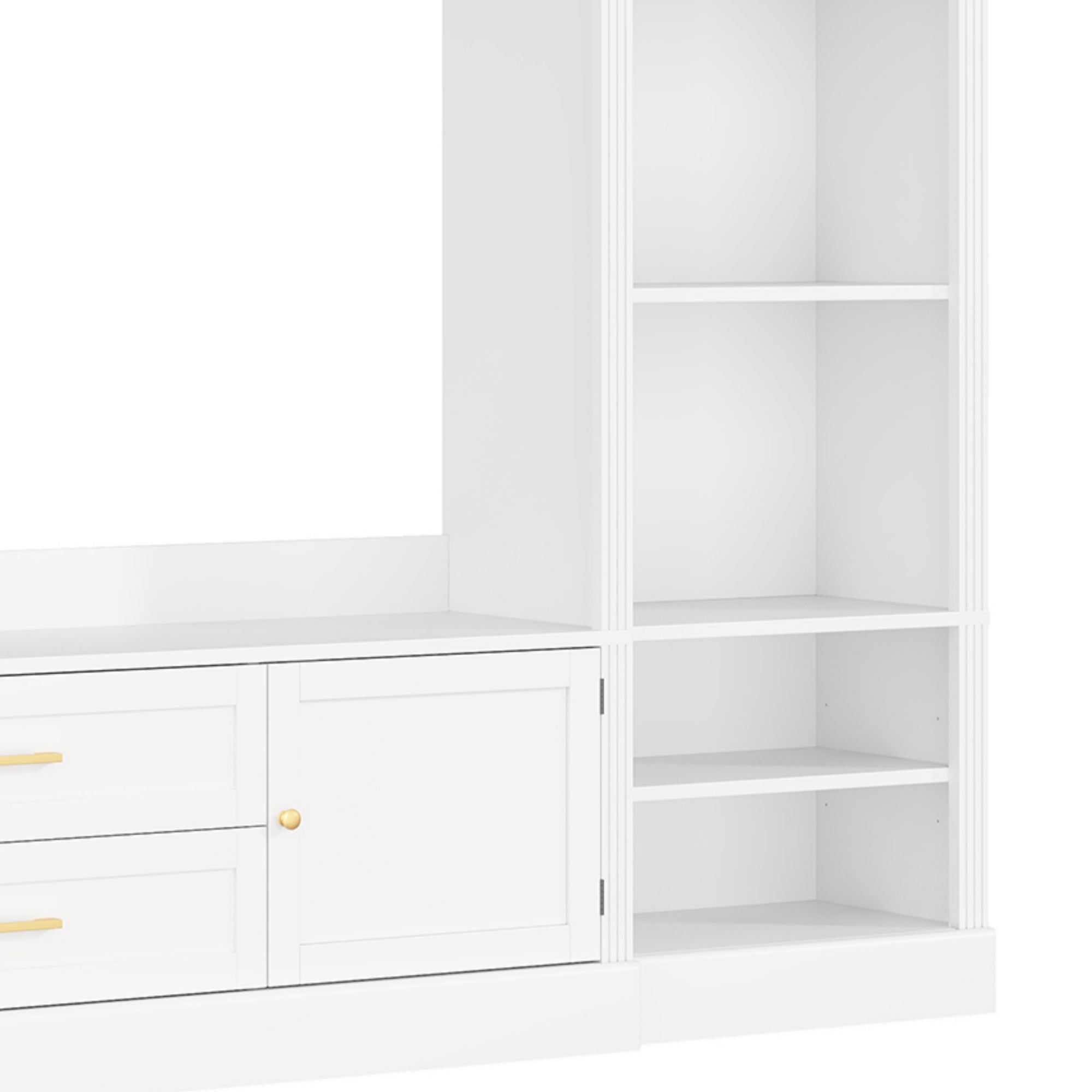 Elegant Entertainment Center Wall Unit With Bookshelves