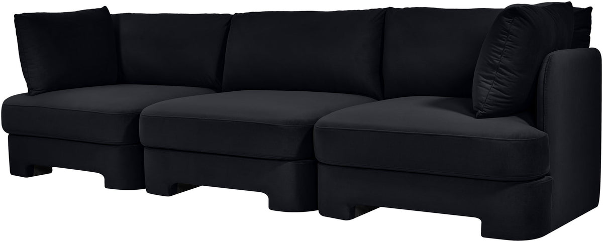 Hammond - Velvet Performance Fabric Upholstered 3 Piece Sofa