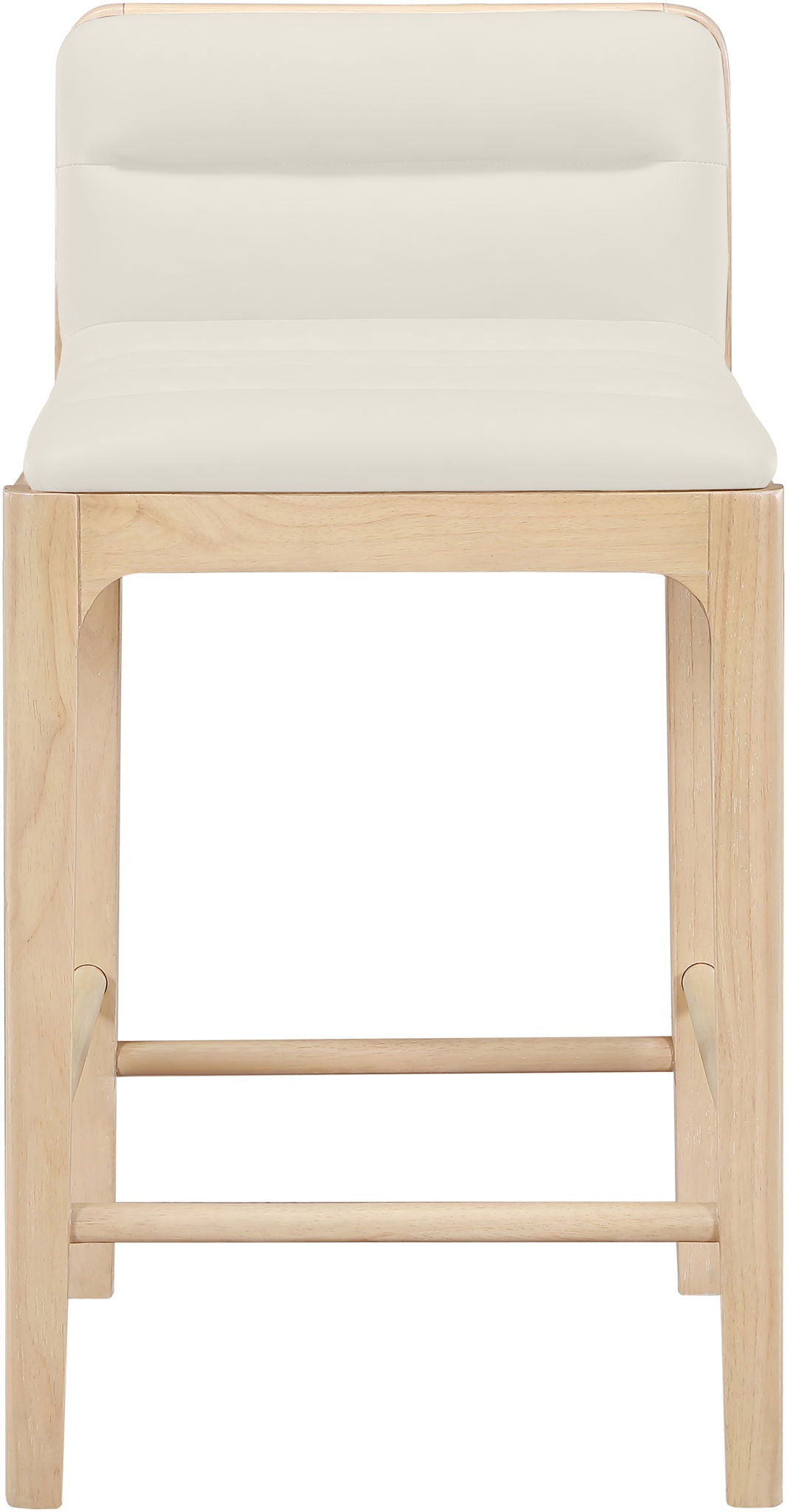 Ellis - Vegan Leather Upholstered Counter Stool (Set of 2) - Natural Base