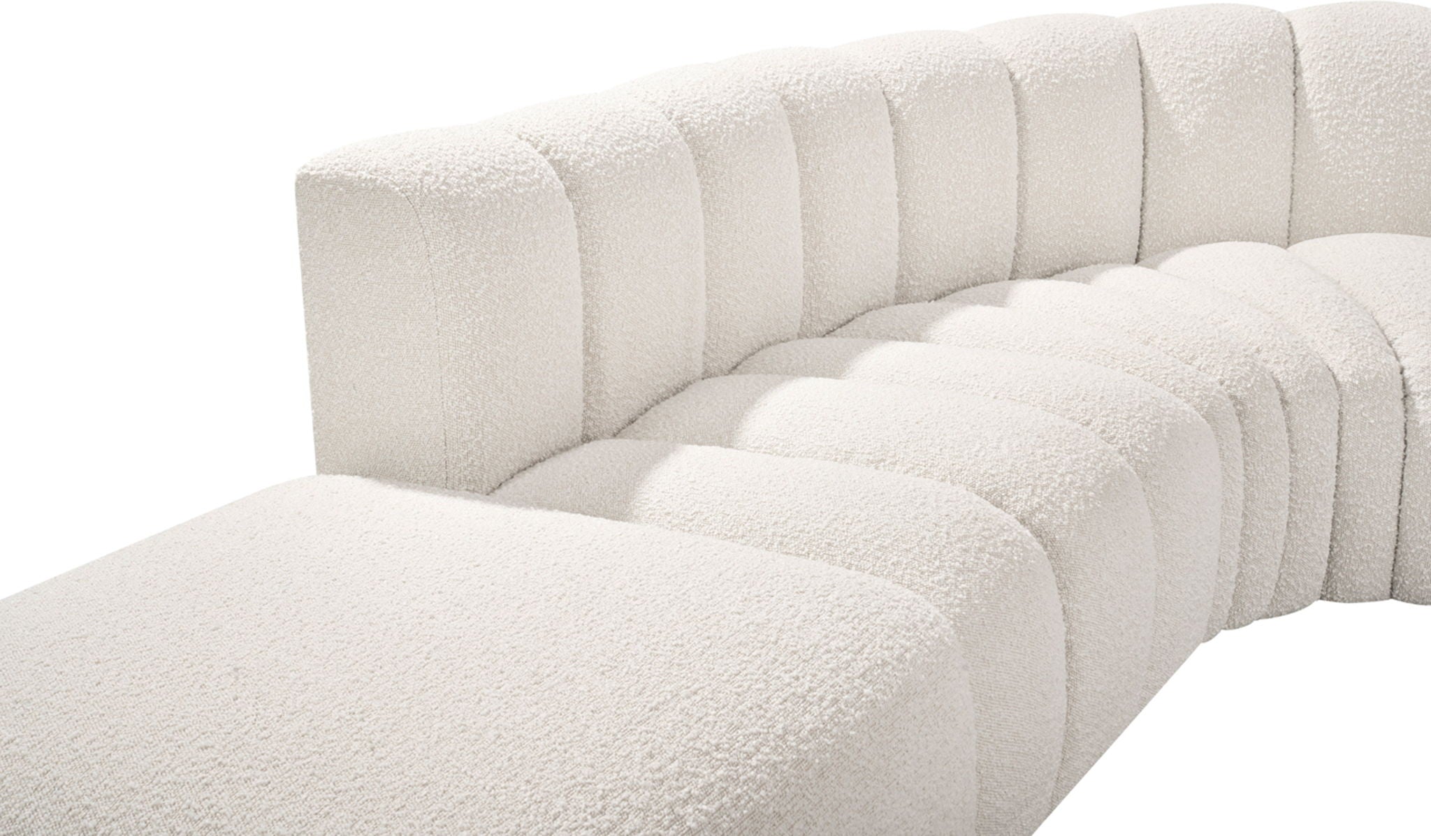 Arc - Boucle Fabric 5 Piece Corner Modular Sofa