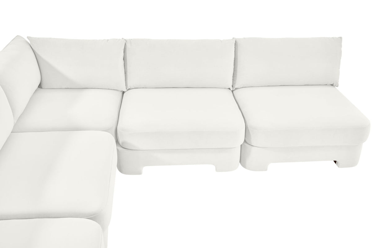 Hammond - Velvet Performance Fabric Upholstered 5 Piece Armless Sectional