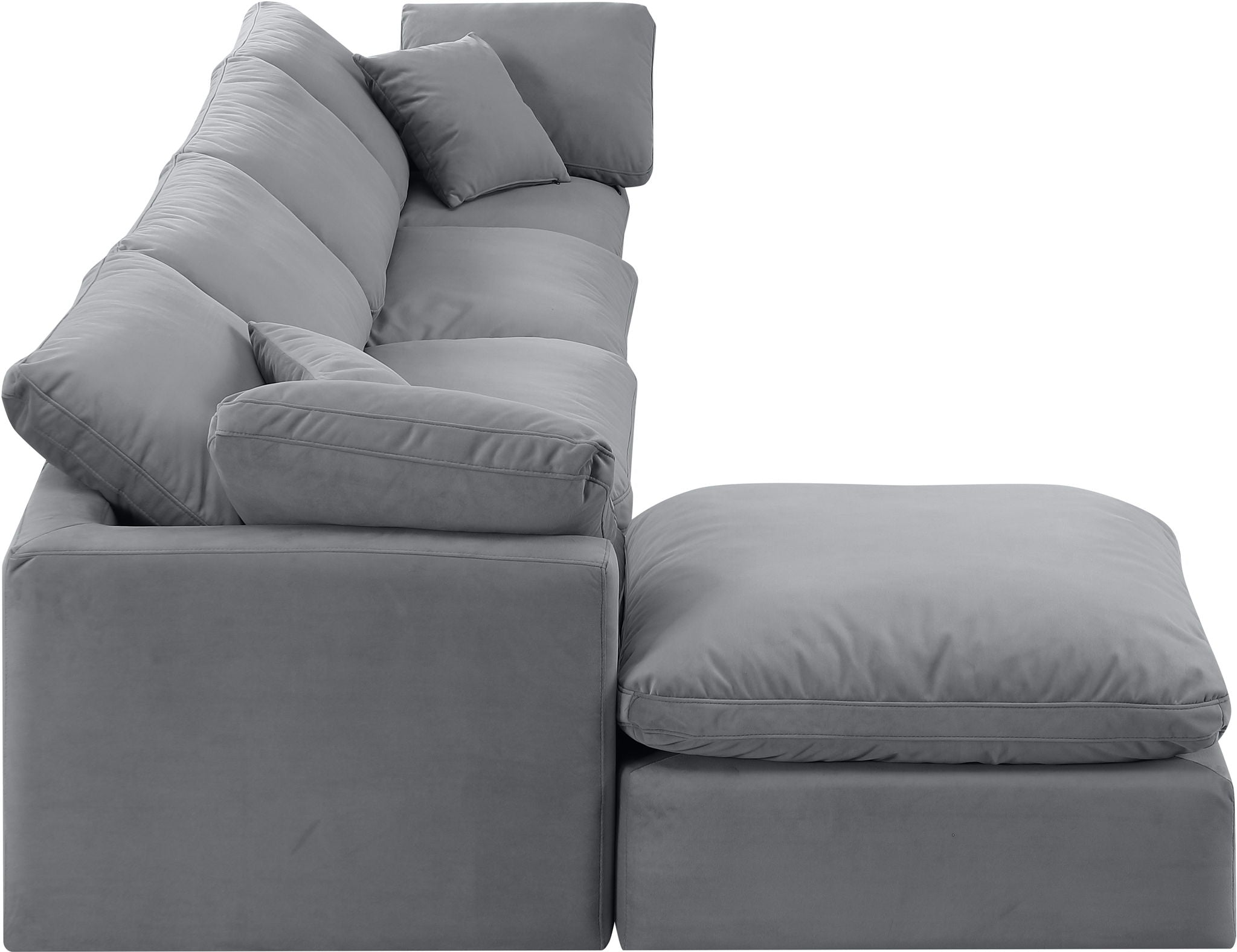 Indulge - Velvet 5 Piece Modular Sectional With Chaise