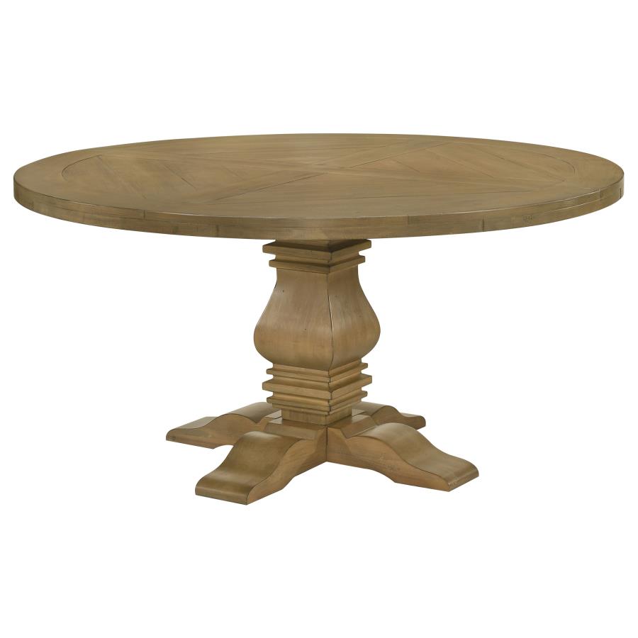 Florence Round 60-inch Wood Dining Table Rustic Honey