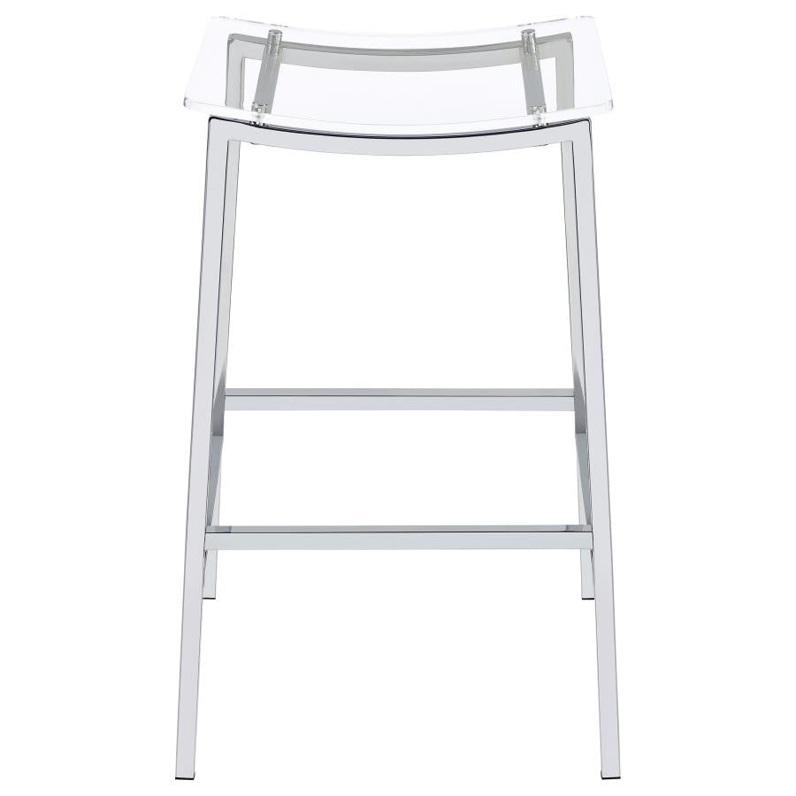 Jovani Acrylic Backless Bar Stool Chrome (Set of 2)