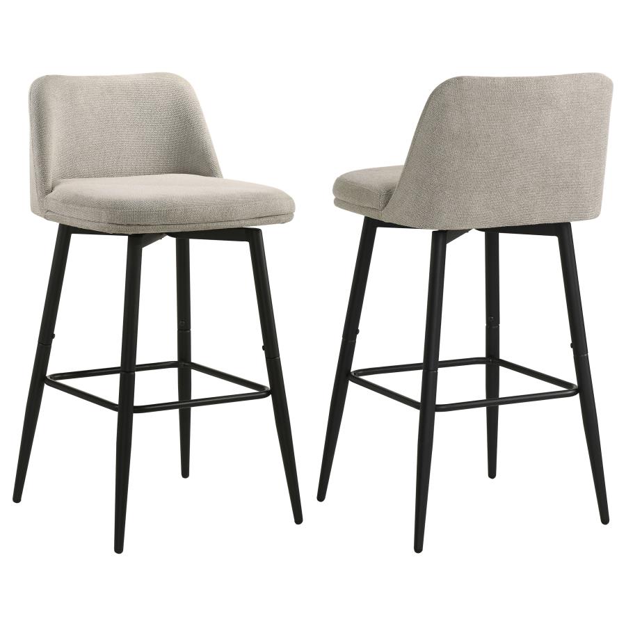 Mellor Fabric Upholstered Swivel Bar Chair Slate Brown (Set of 2)