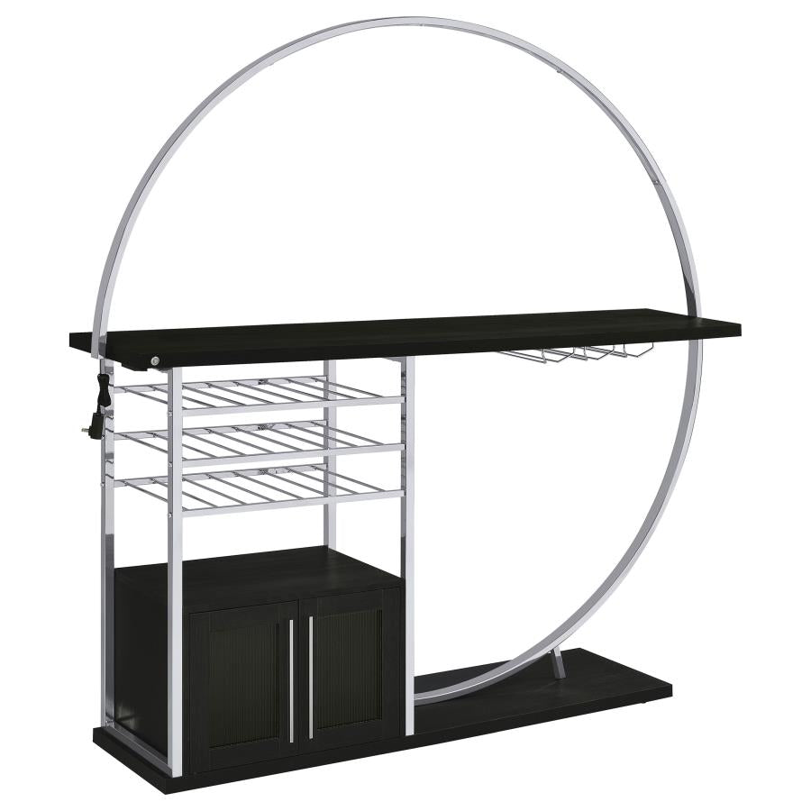 Risley 2-door Circular LED Wine Cabinet Dark Charcoal