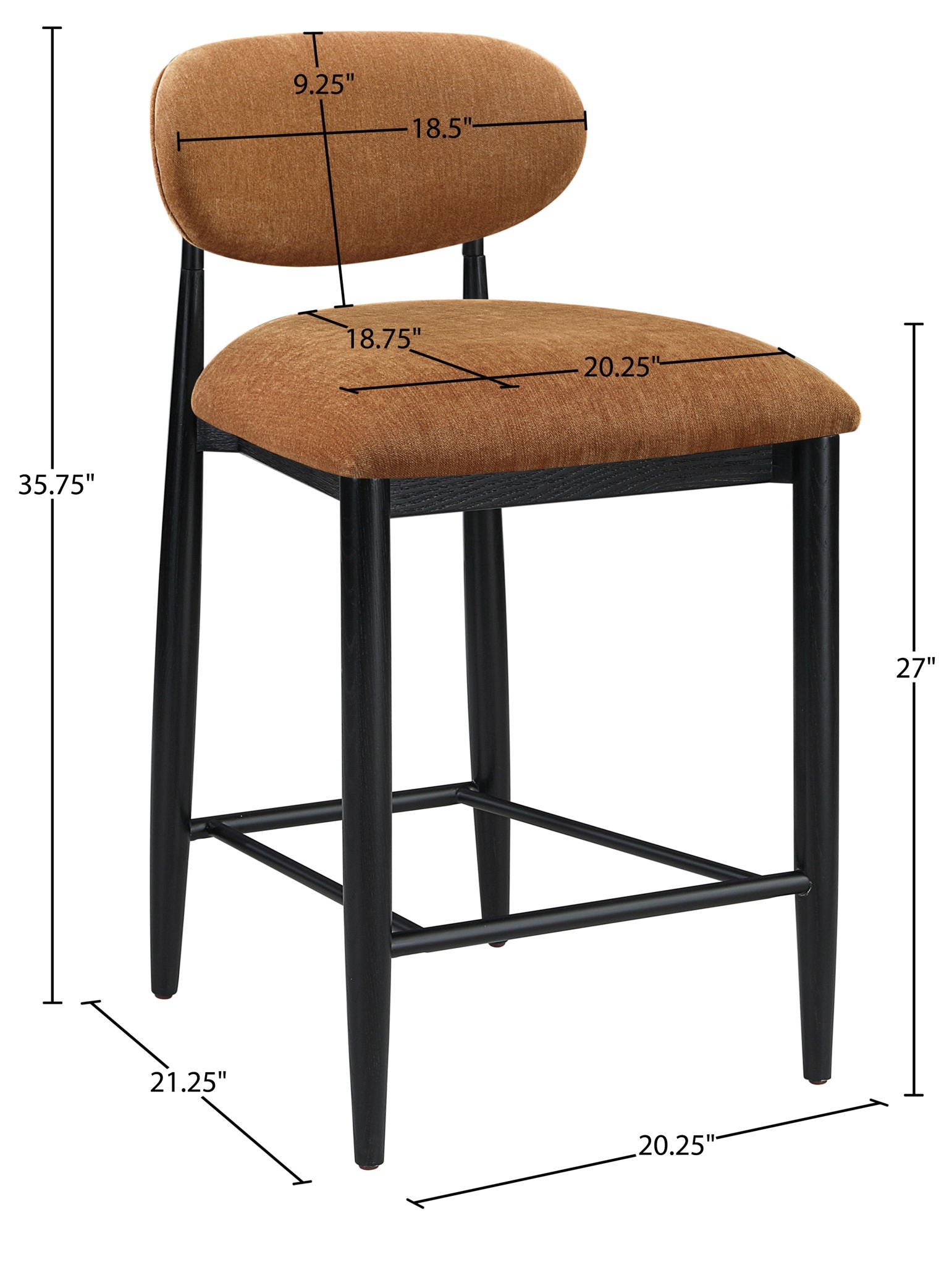 Riccio - Stool - Black Frame